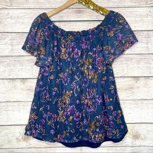 Sage & Vicky | Off the Shoulder Floral Layered Top